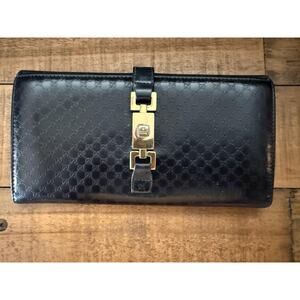 Gucci Wallet Womens Continental Leather Clutch GG Guccissima Italy 03520512734